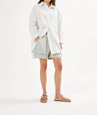 Rabens Saloner - Nata Canvas Short - clothing - cotton - grey