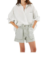 Rabens Saloner - Nata Canvas Short - clothing - cotton - grey