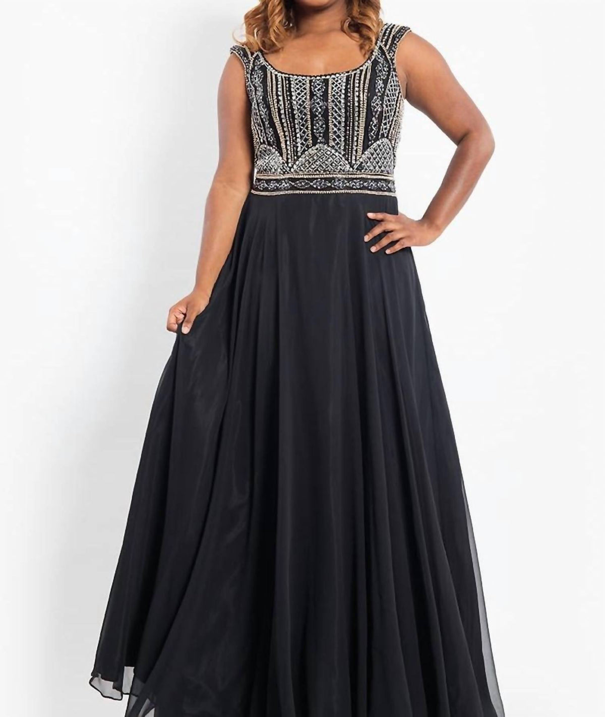 Rachel Allan - Beaded Chiffon Prom Gown