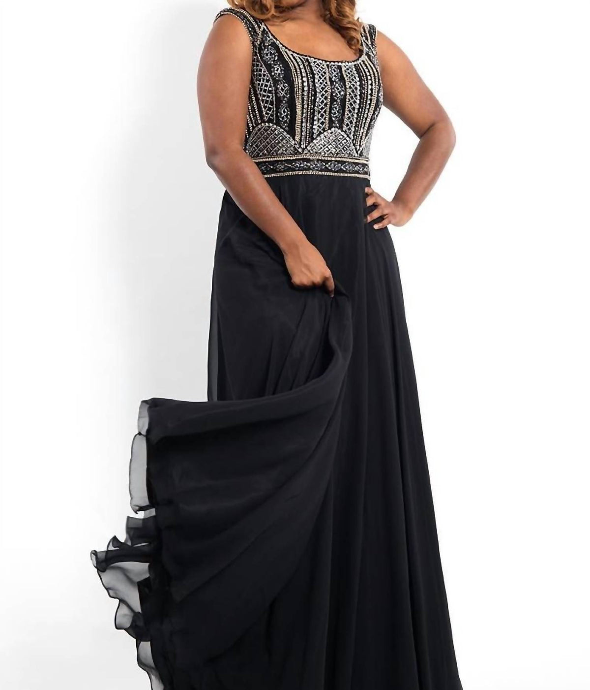 Rachel Allan - Beaded Chiffon Prom Gown