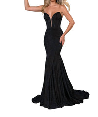Rachel Allan - Figure - hugging Strapless Prom Dress - black - clothing - dresses