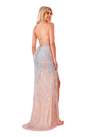 Rachel Allan - Fitted Column Prom Dress - blue - clothing - dresses