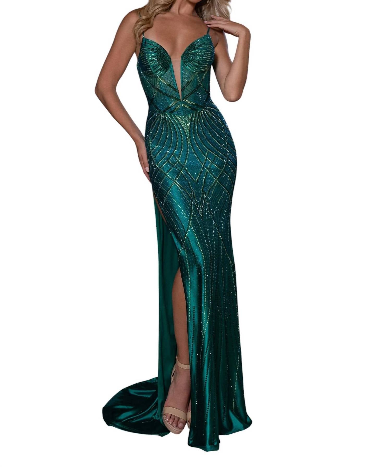 Rachel Allan - Geometric Pattern Prom Dress - clothing - dresses - geometric