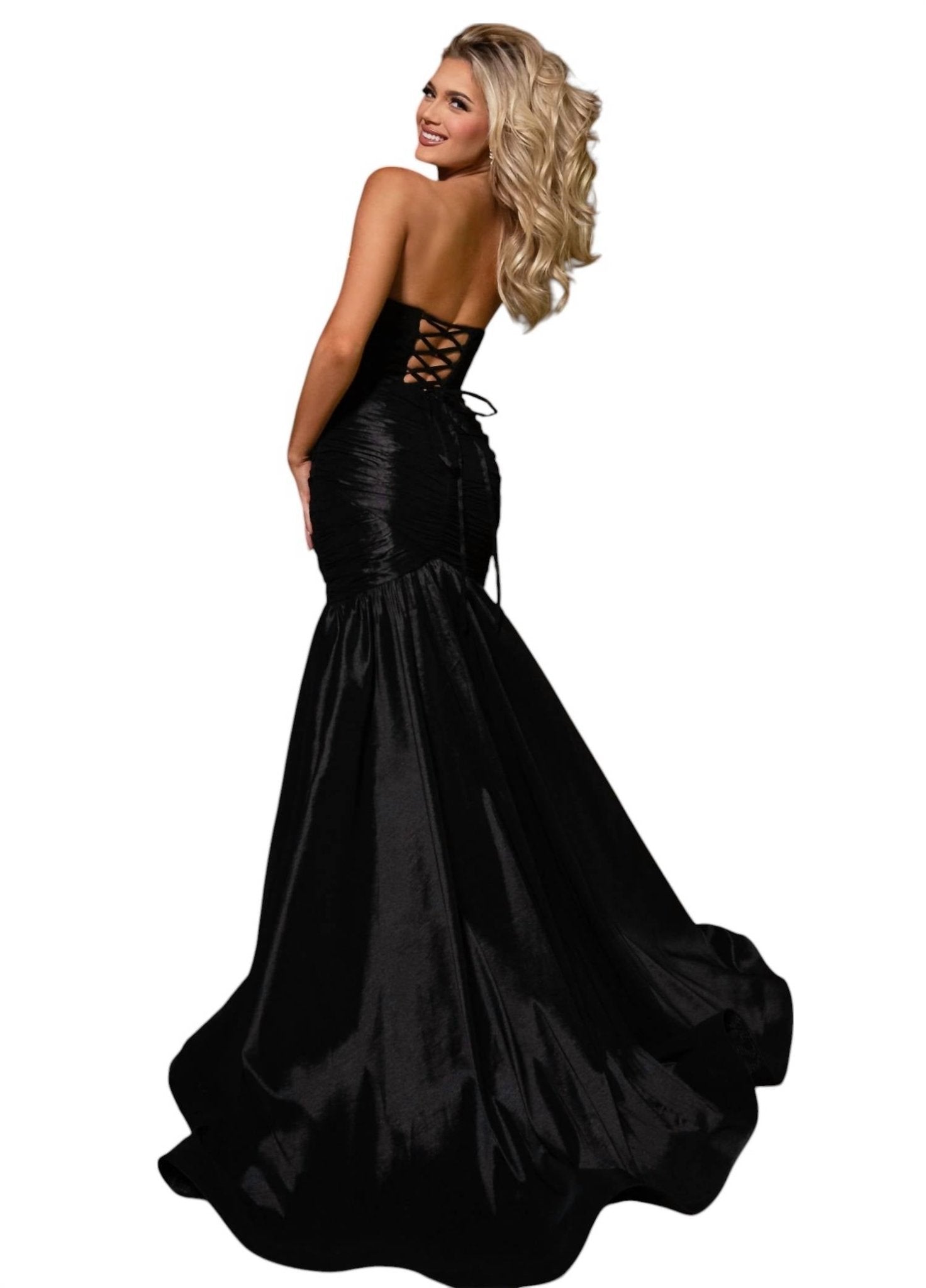Rachel Allan - Luxurious Taffeta Mermaid Prom Dress - black - clothing - dresses