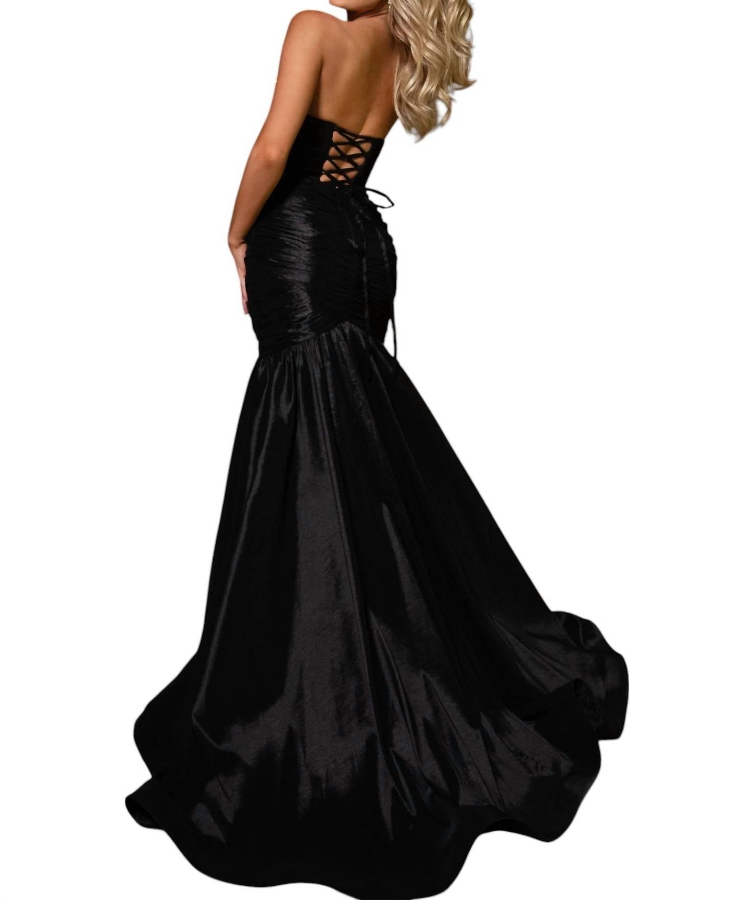 Rachel Allan - Luxurious Taffeta Mermaid Prom Dress - black - clothing - dresses
