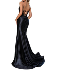 Rachel Allan - Luxurious V - neck Fitted Prom Dress - black - clothing - dresses
