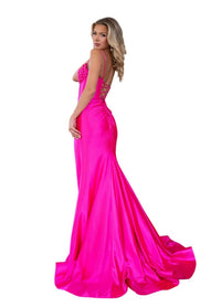 Rachel Allan - Luxurious V - neck Fitted Prom Dress - clothing - dresses - pink