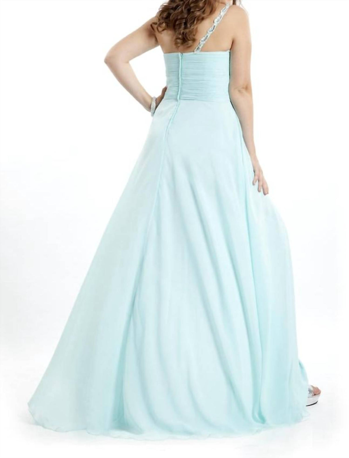 Rachel Allan - One Shoulder Chiffon Gown