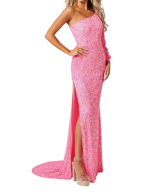 Rachel Allan - One Shoulder Sequins Prom Dress - clothing - dresses - patterned