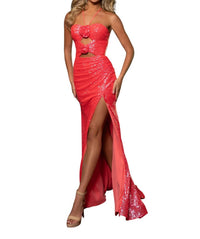 Rachel Allan - Playful 3d Flower Prom Dress - clothing - dresses - orange
