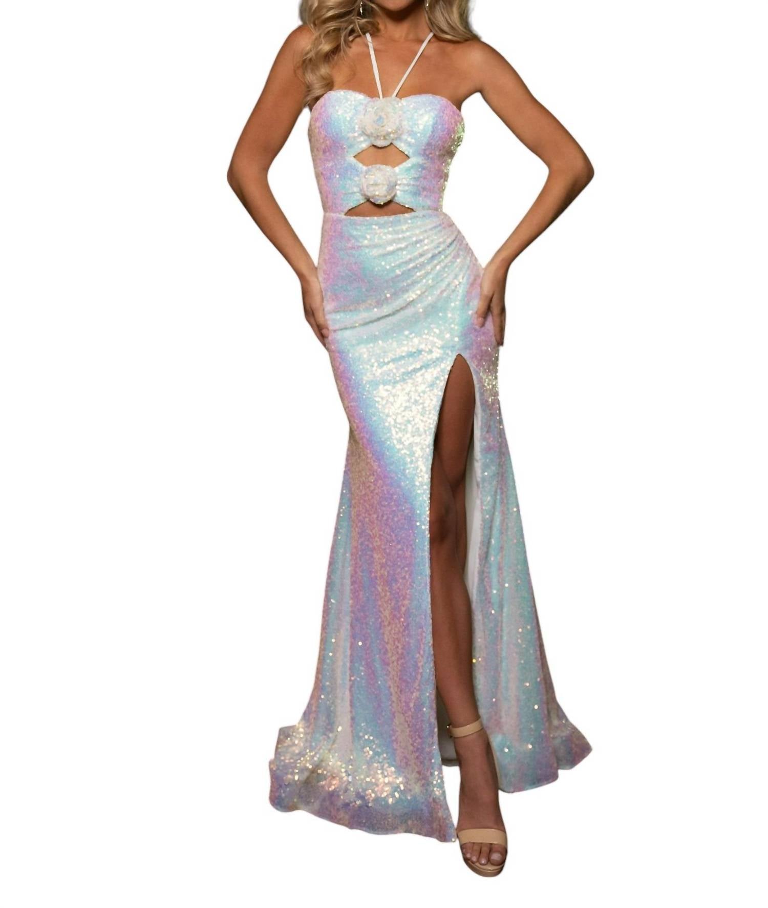 Rachel Allan - Playful 3d Flower Prom Dress - clothing - dresses - patterned