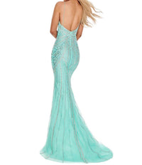 Rachel Allan - Sexy Back Prom Dress - clothing - dresses - green