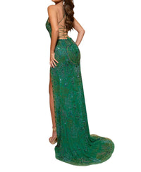 Rachel Allan - Sexy Lace Up Back Prom Dress - clothing - dresses - green