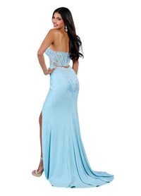 Rachel Allan - Strapless Curve - enhancing Corset Prom Dress - blue - clothing - dresses