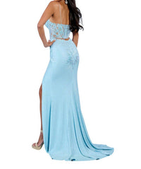 Rachel Allan - Strapless Curve - enhancing Corset Prom Dress - blue - clothing - dresses