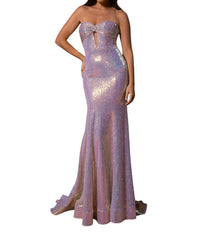 Rachel Allan - Strapless Sweetheart Prom Dress - clothing - dresses - patterned