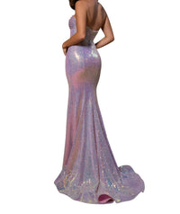 Rachel Allan - Strapless Sweetheart Prom Dress - clothing - dresses - patterned