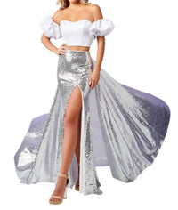 Rachel Allan - Two - piece Bubble Sleeve Prom Dress - clothing - dresses - patterned