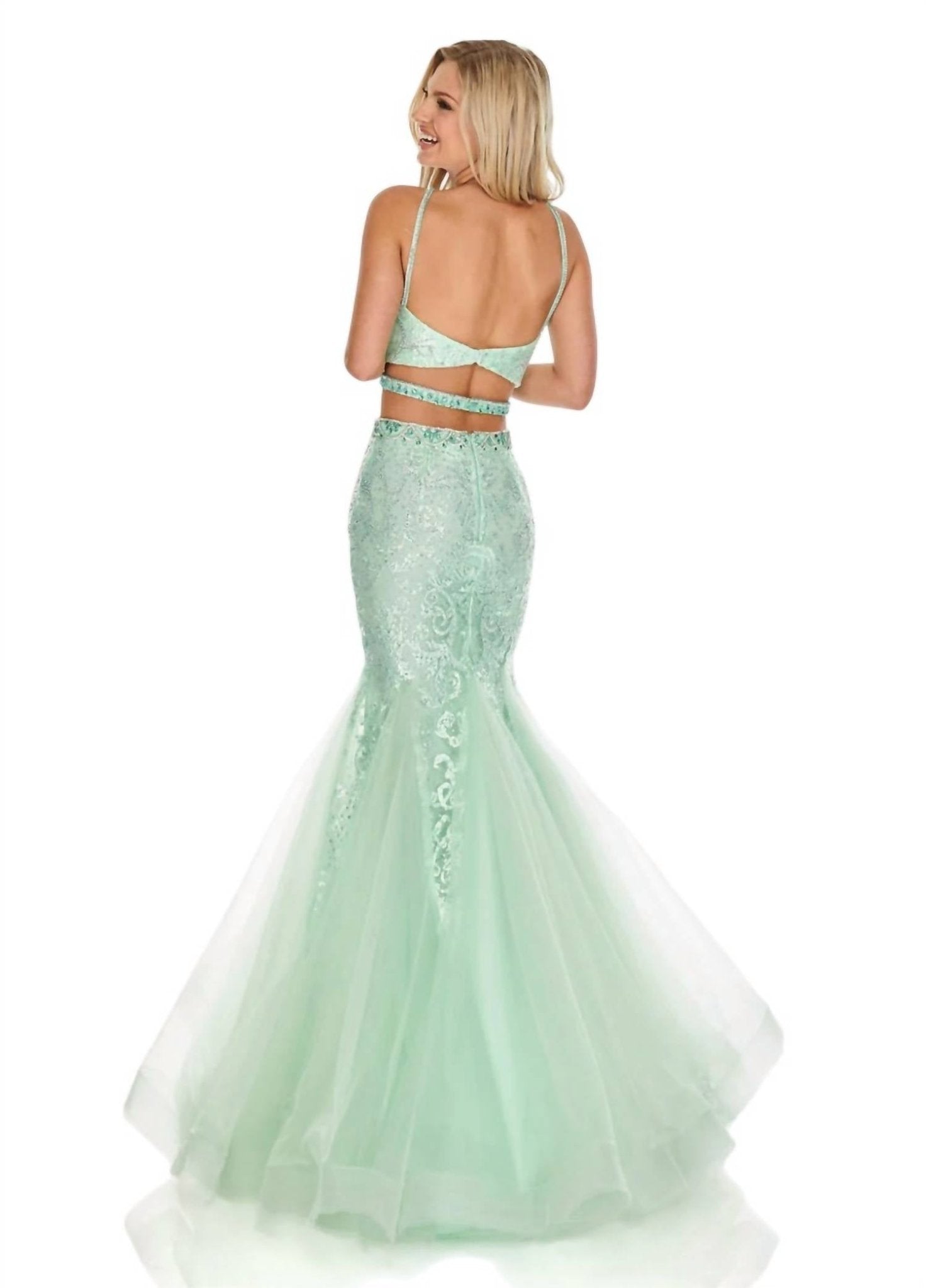 Rachel Allan - Two - piece Glittering Prom Dress - clothing - dresses - green