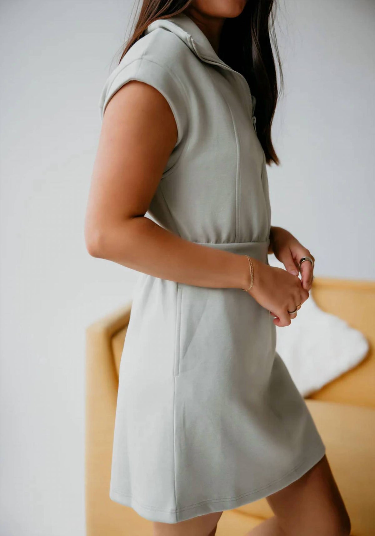 Rae Mode - Effortlessly Elevated Half Zip Mini Dress