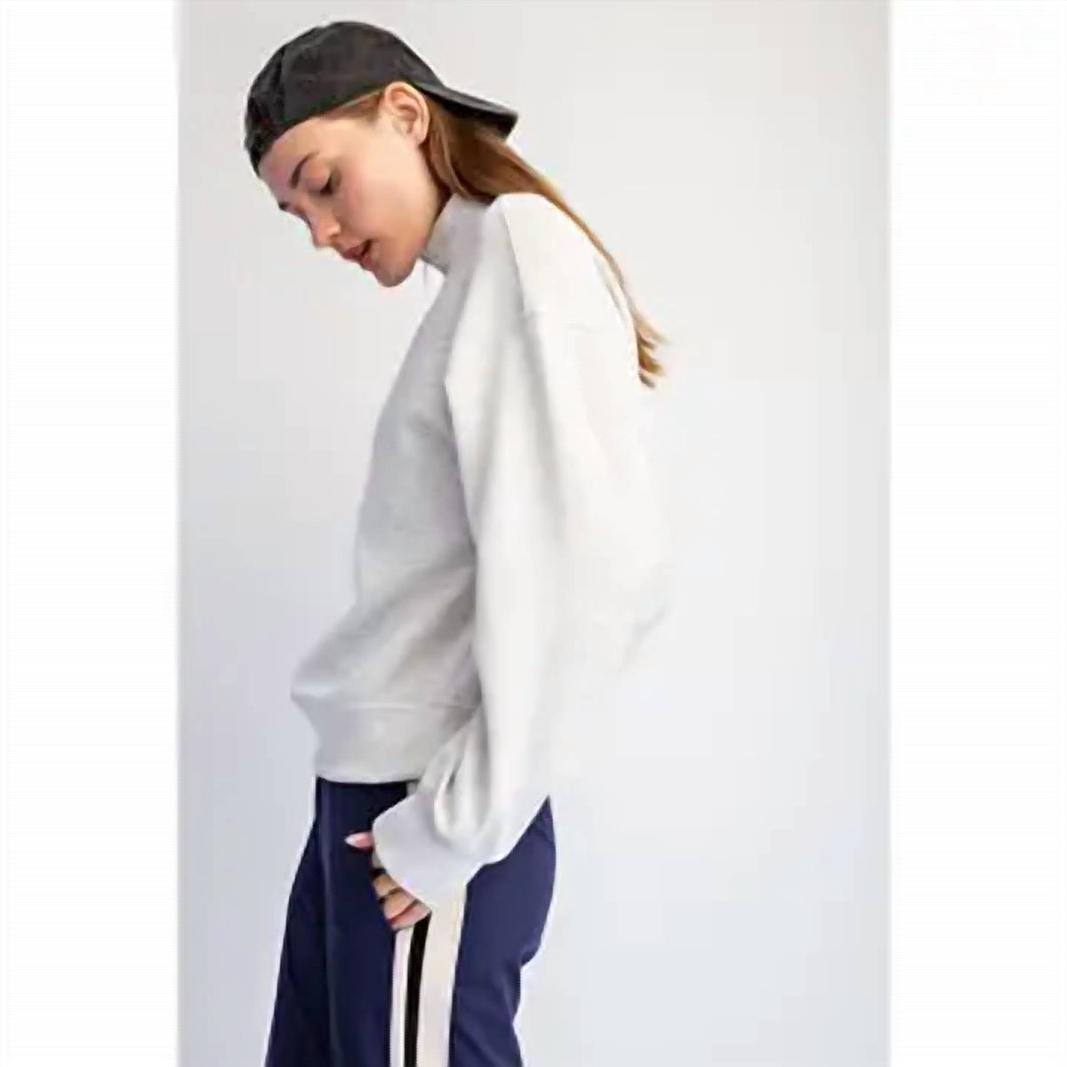 Rae Mode - Modal Scuba Quarter Zip Long Sleeve Top