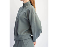 Rae Mode - Modal Scuba Quarter Zip Long Sleeve Top