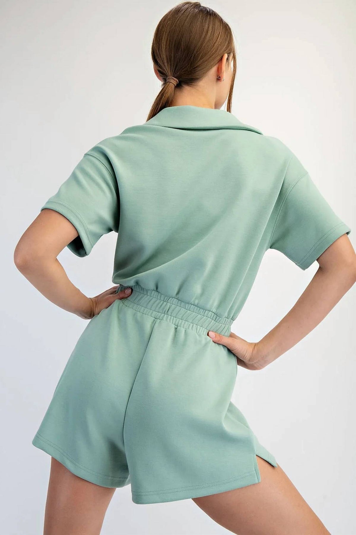 Rae Mode - Modal Scuba Quarter Zip Romper
