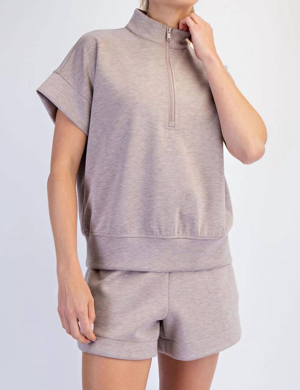 Rae Mode - Modal Scuba Quarter Zip Top - Plus