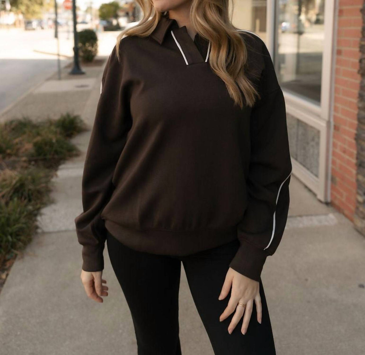 Rae Mode - Polo Double Piping Top