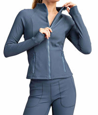 Rae Mode - Ribbed Long Sleeve Zip Up Jacket