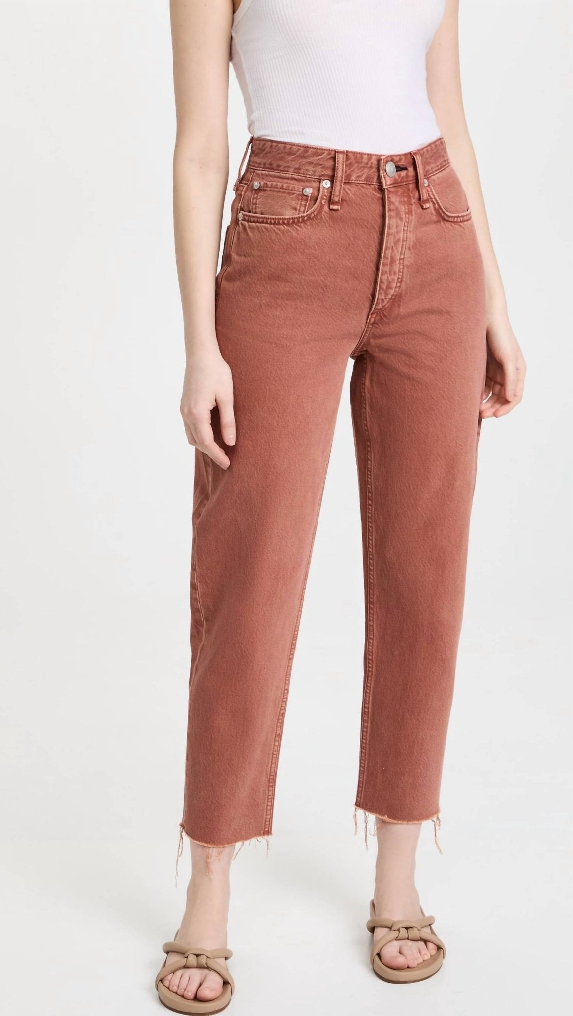 Rag & Bone - ALISSA JEANS - ankle - brown - clothing
