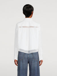 Rag & Bone - Beatrice Cropped Poplin Organza Shirt - blouses - clothing - cotton