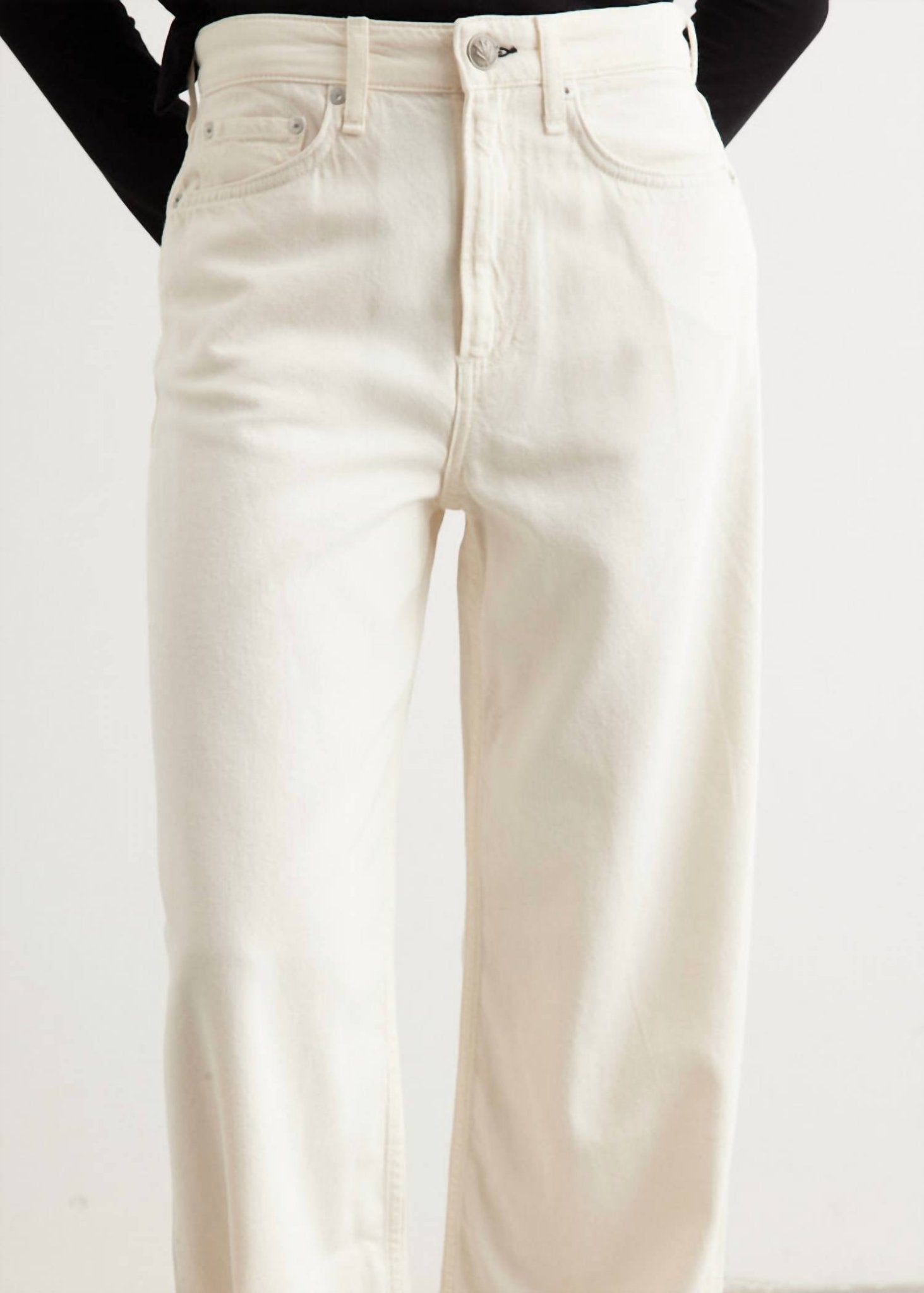 Rag & Bone - Featherweight Logan Mid Rise Wide Leg Jean - clothing - cotton - blend - flare