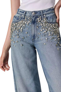 Rag & Bone - Featherweight Sofie Wide - leg Jean - blue - clothing - cotton - blend
