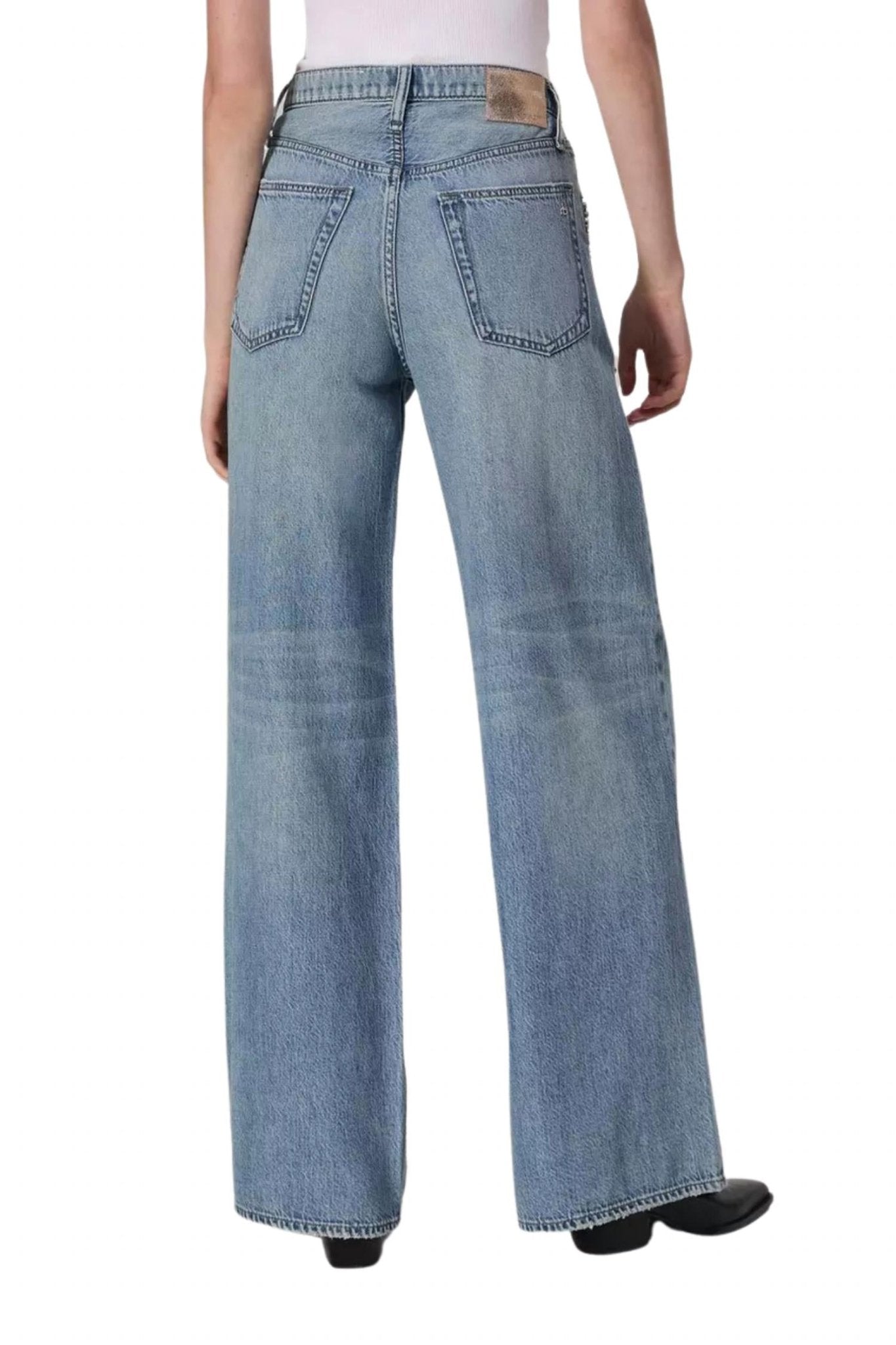 Rag & Bone - Featherweight Sofie Wide - leg Jean - blue - clothing - cotton - blend