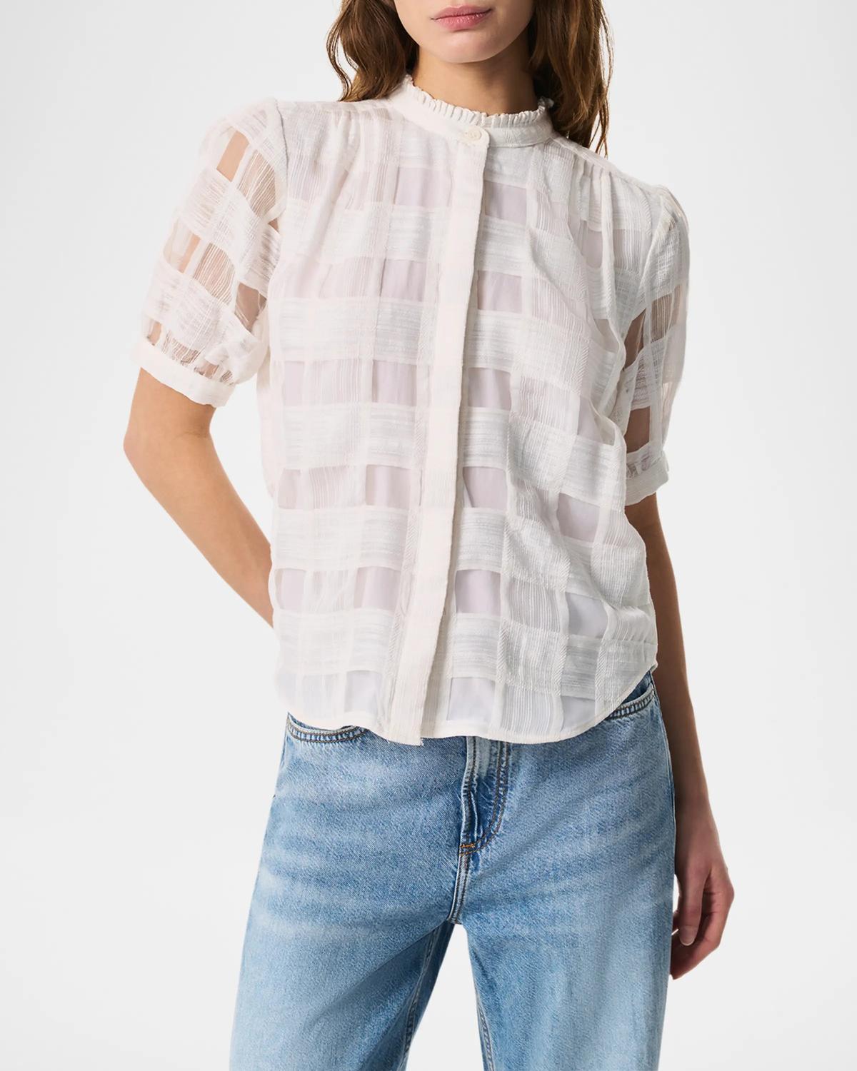 Rag & Bone - JORDAN PLAID SHORT-SLEEVE TOP