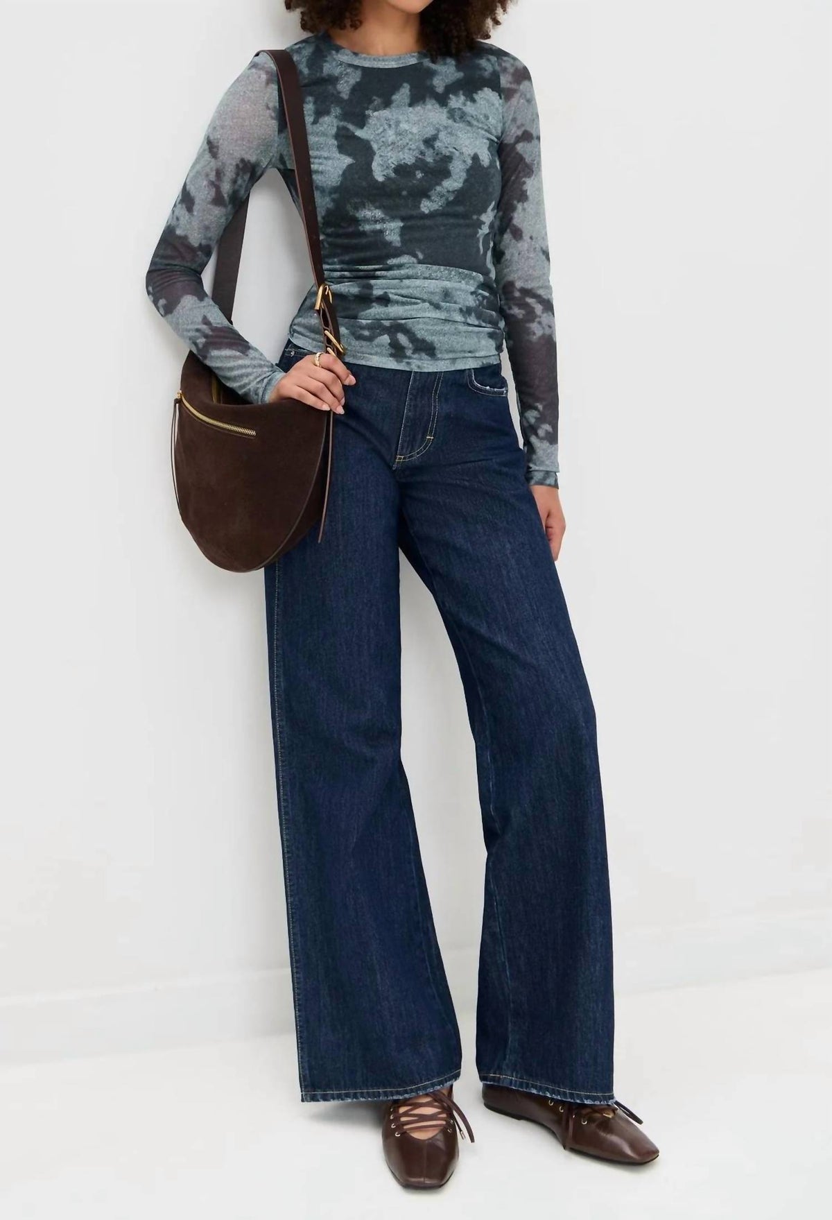 Rag & Bone - Yana Printed Mesh Long Sleeve Tee