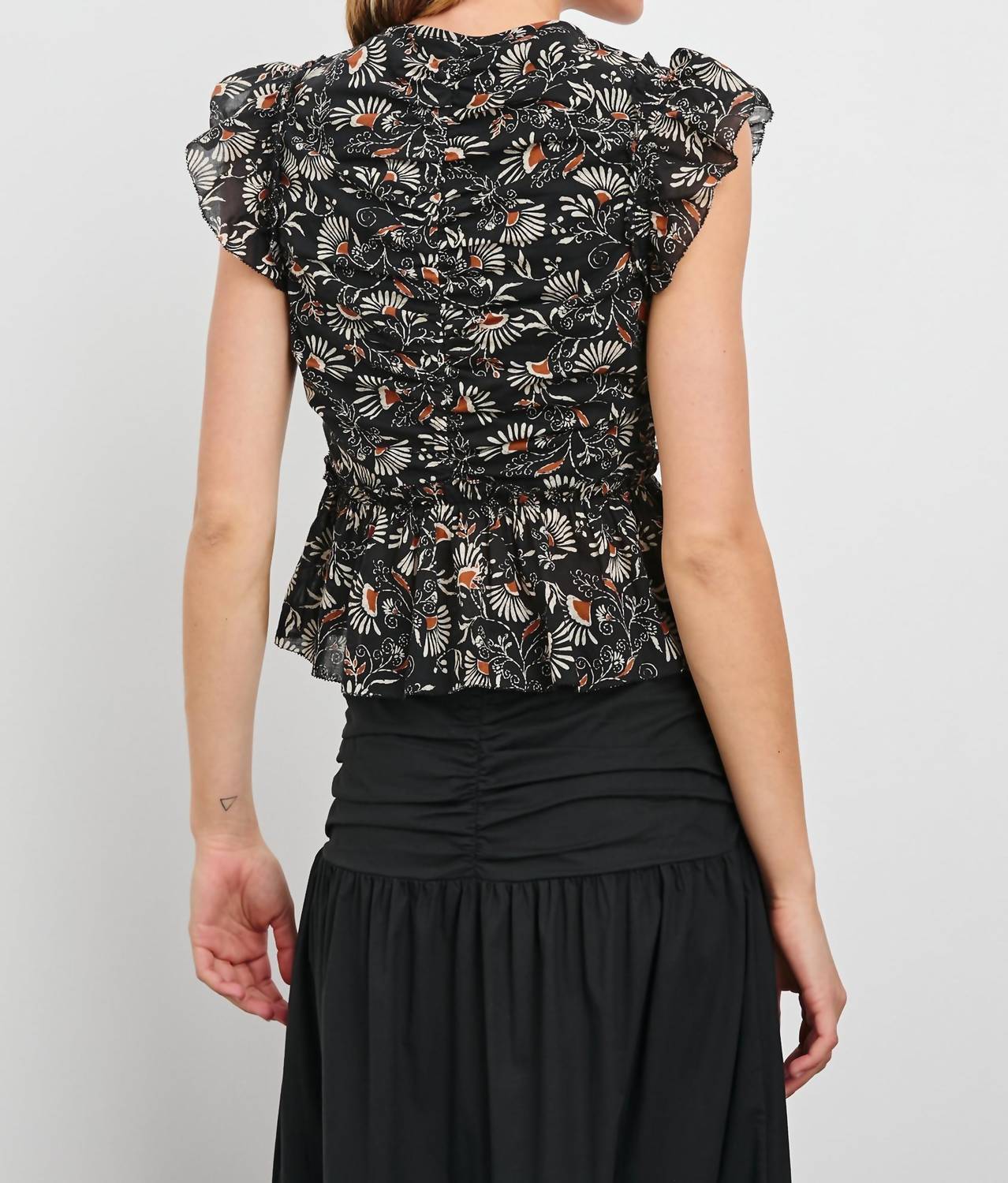 Rails - Cali Flutter Sleeves Top - black - blouses - clothing