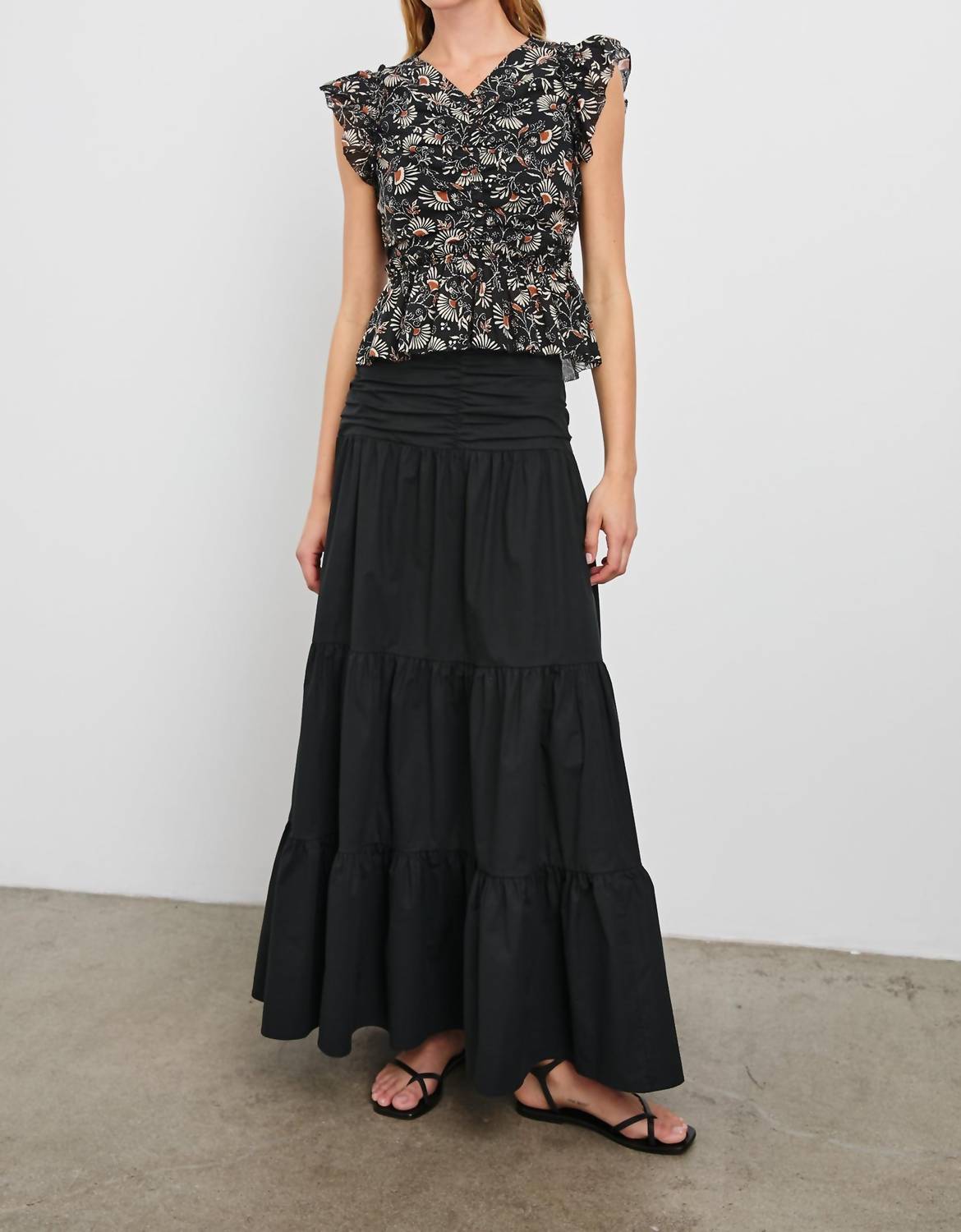 Rails - Cali Flutter Sleeves Top - black - blouses - clothing