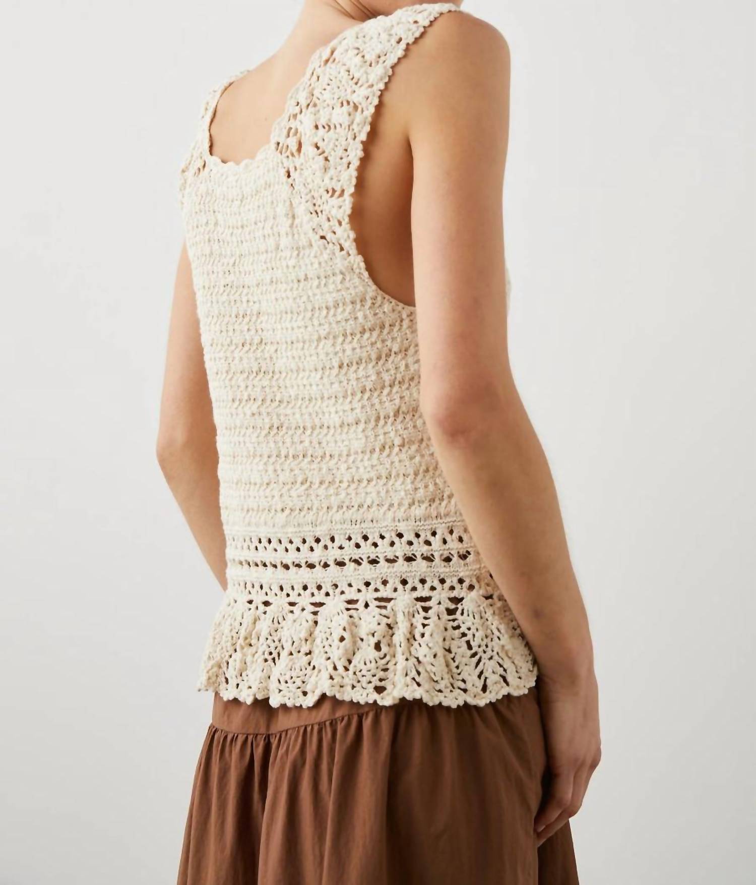Rails - Hattie Crochet Tank - beige - clothing - cotton