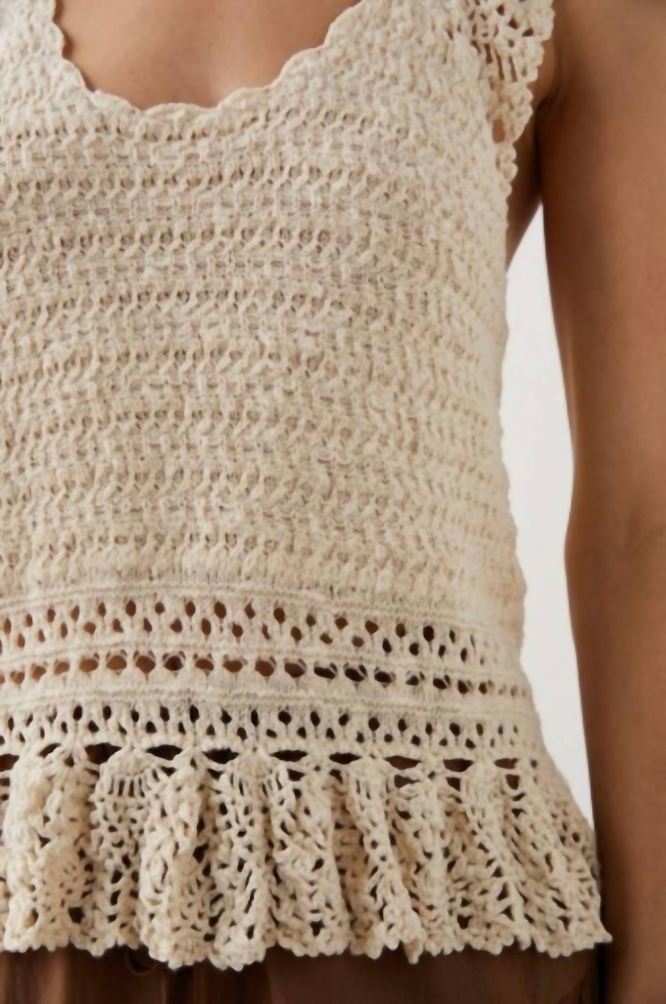 Rails - Hattie Crochet Tank - beige - clothing - cotton