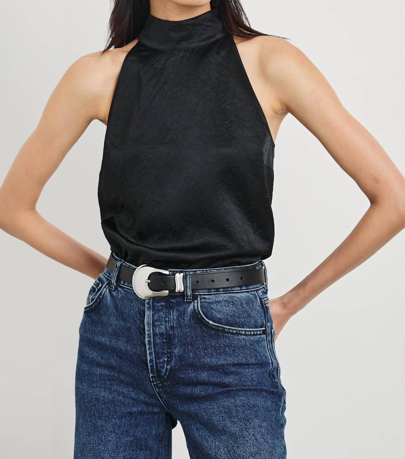Rails - Leah Sleeveless Halter Top - black - clothing - solid