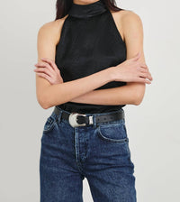 Rails - Leah Sleeveless Halter Top - black - clothing - solid