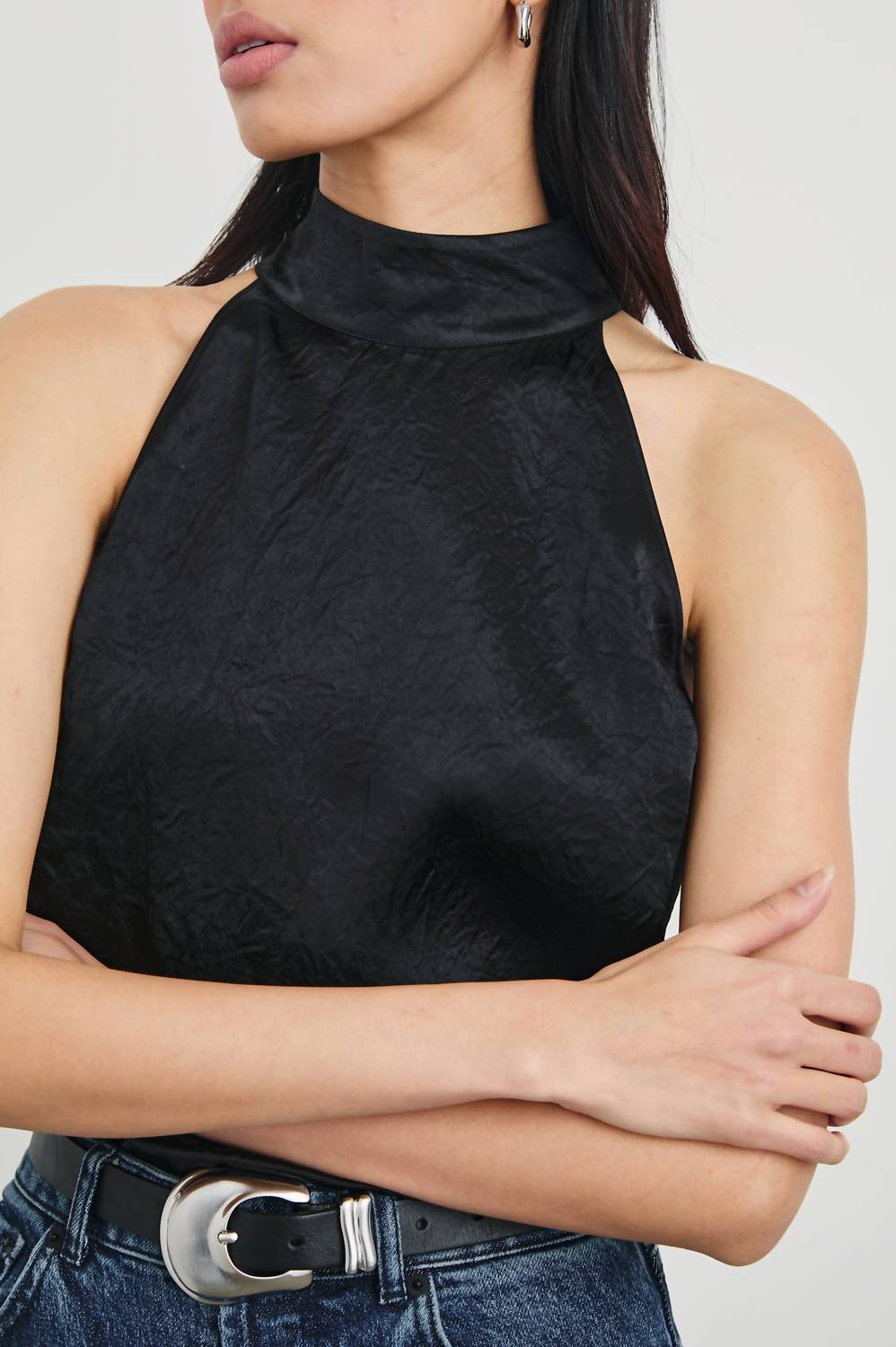 Rails - Leah Sleeveless Halter Top - black - clothing - solid