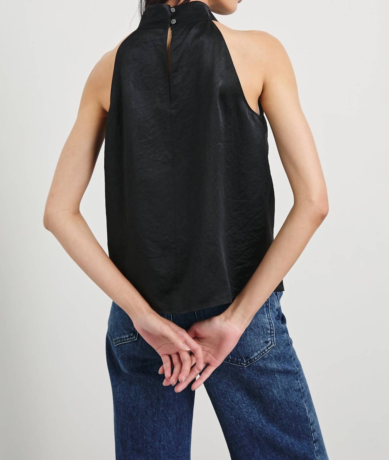 Rails - Leah Sleeveless Halter Top - black - clothing - solid