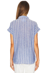 Rails - Linen Shirt With Cito Collar - blue - button - down - shirts - clothing