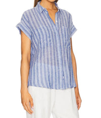 Rails - Linen Shirt With Cito Collar - blue - button - down - shirts - clothing