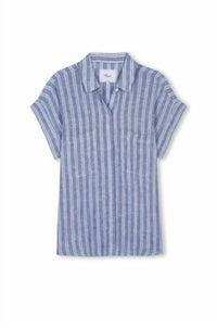 Rails - Linen Shirt With Cito Collar - blue - button - down - shirts - clothing