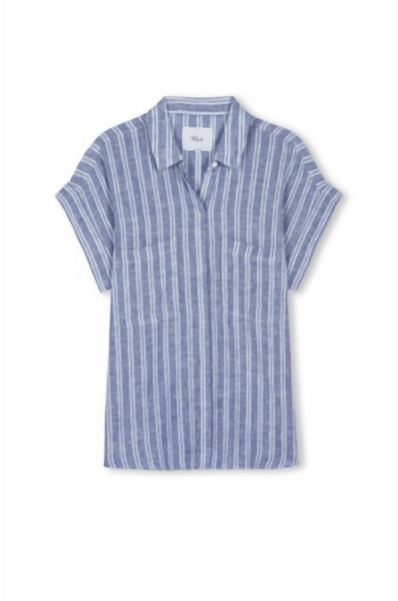 Rails - Linen Shirt With Cito Collar - blue - button - down - shirts - clothing