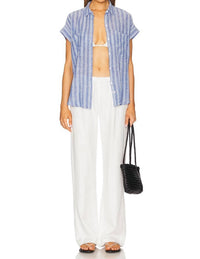 Rails - Linen Shirt With Cito Collar - blue - button - down - shirts - clothing